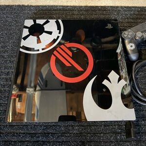 Sony PlayStation Slim Console with Black, Red & White Galactic Decals